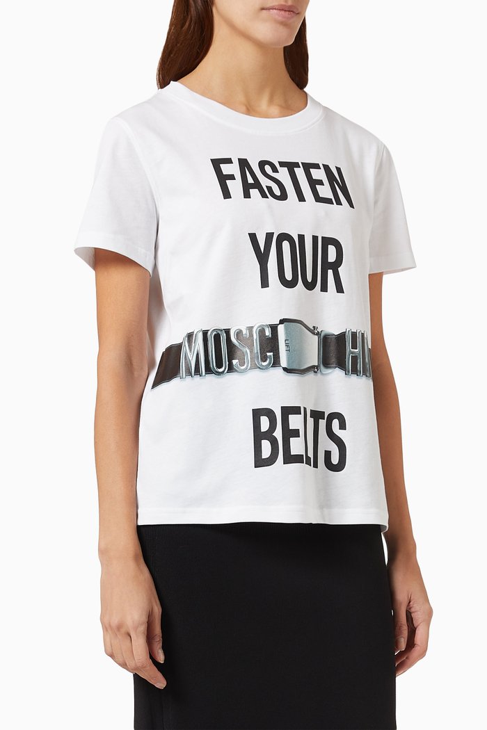 

Fasten Your Belts T-shirt in Organic Cotton-jersey, White