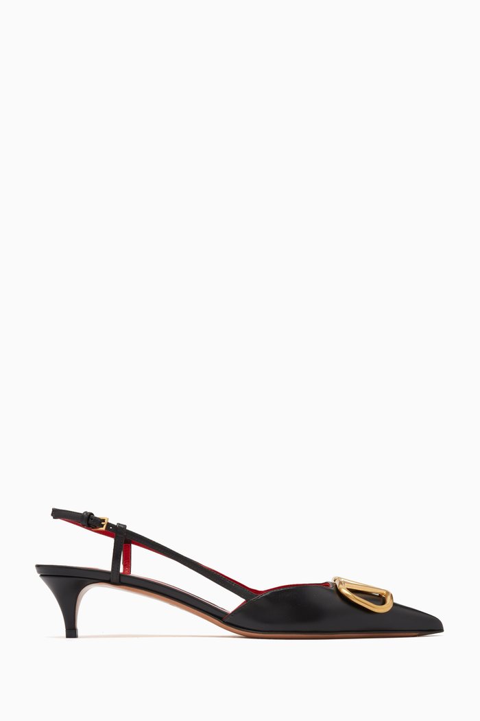 

Valentino Garavani VLogo 40 Slingback Pumps in Leather, Black