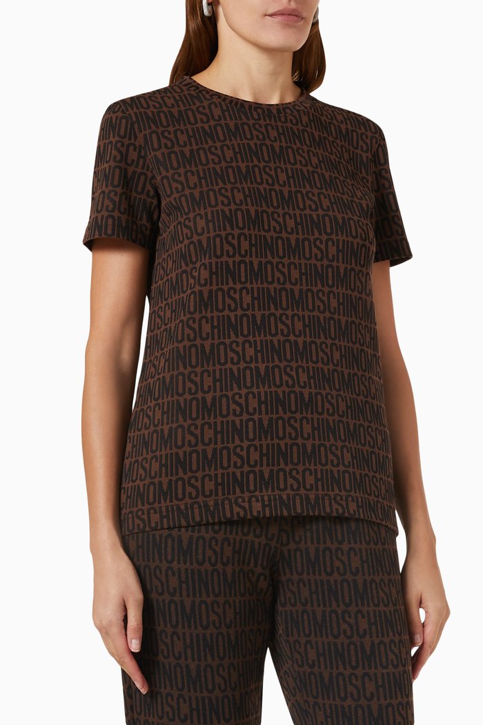 

All-over Logo T-shirt in Jersey, Brown