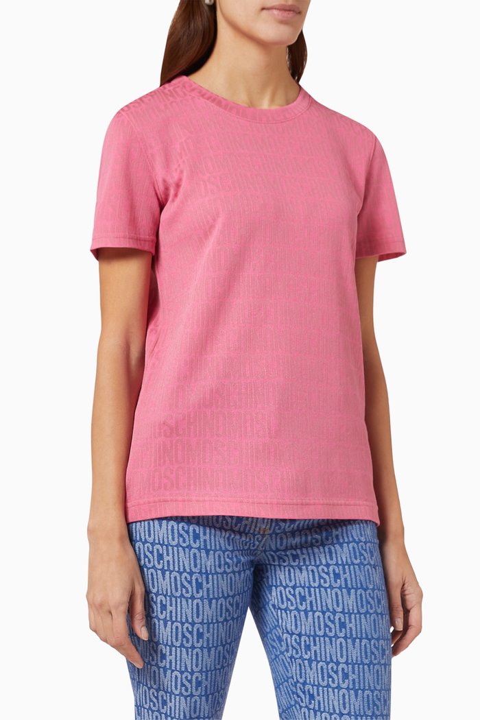 

All-over Logo T-shirt in Jersey, Pink