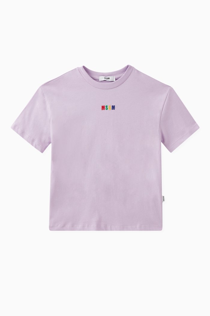 

Logo Embroidered T-shirt in Cotton, Purple