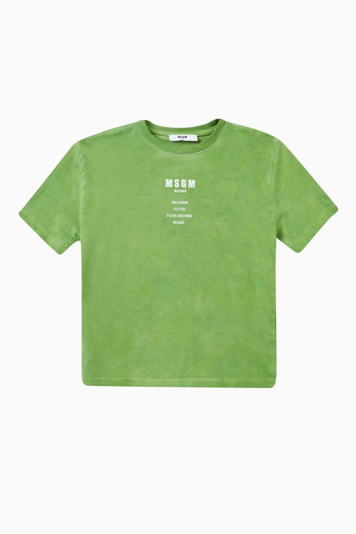 Logo T-shirt in Cotton Jersey, Green