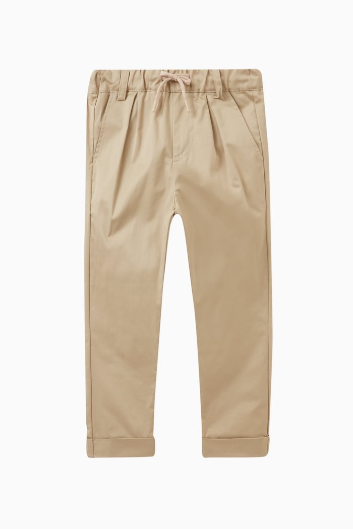 

Plain Trousers in Cotton, Neutral