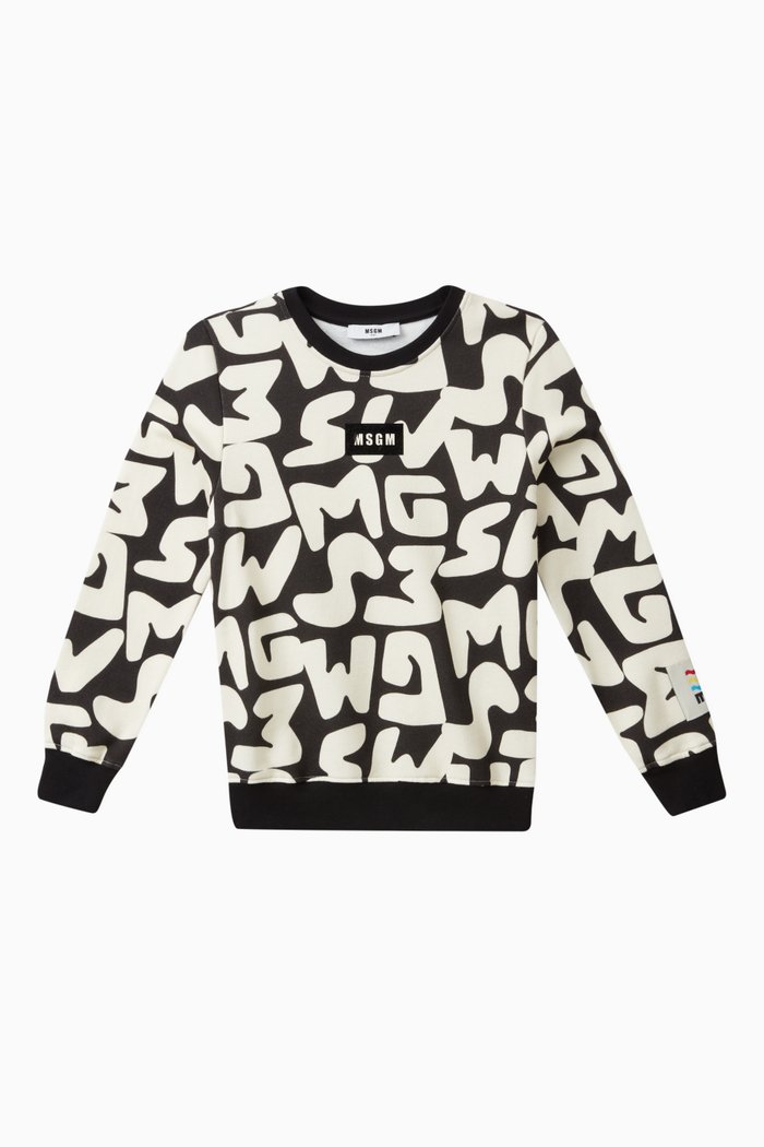 

All-over Logo Print Sweatshirt in Cotton, Multicolour