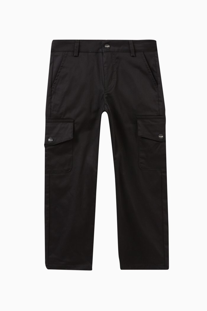 

Cargo Trousers in Cotton Blend, Black