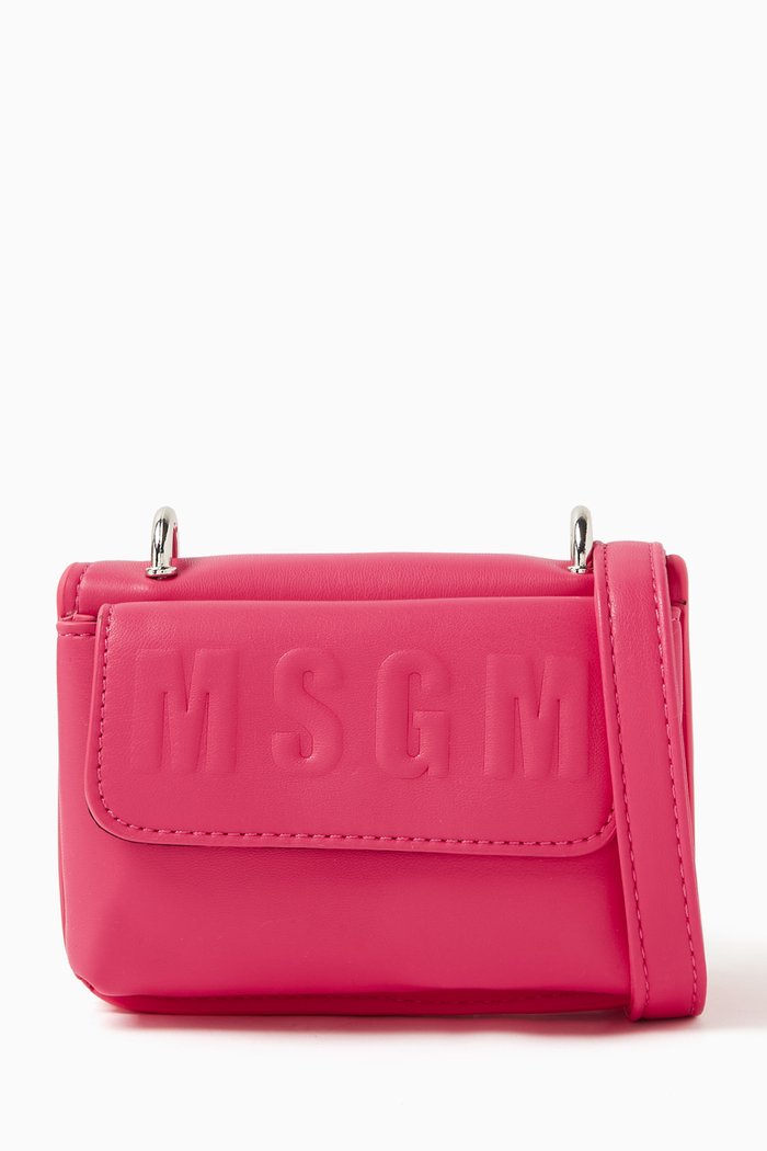 

Logo-embossed Shoulder Bag in Polyurethane, Pink