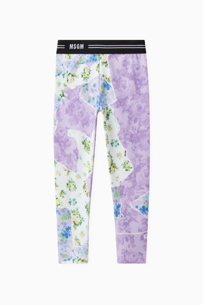 

Floral Logo Leggings in Cotton, Multicolour