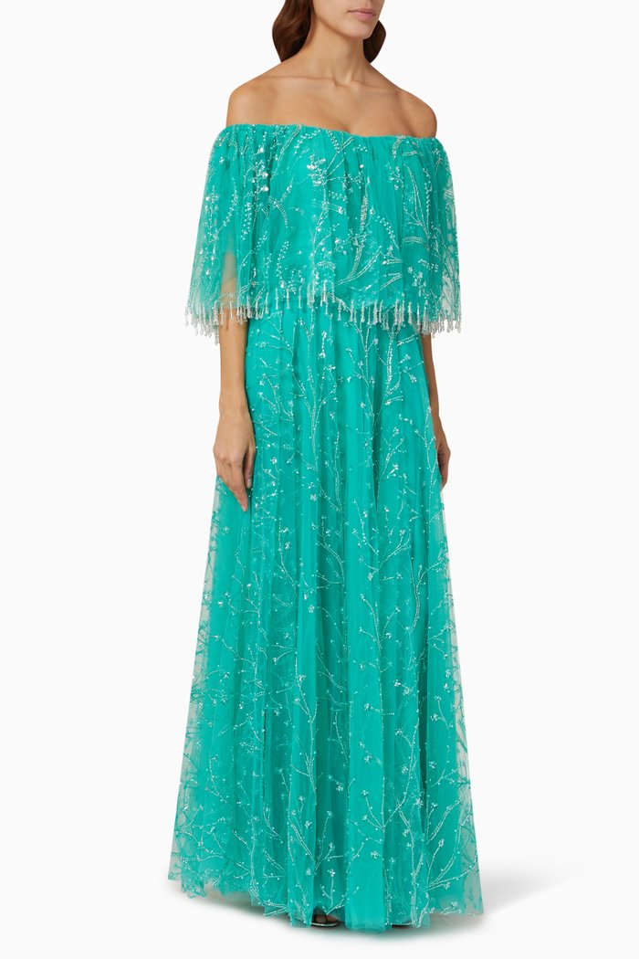 

Emily Jewel-embellished Gown, Blue