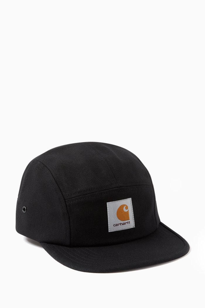 

Backley Flat Brim Cap in Cotton, Black