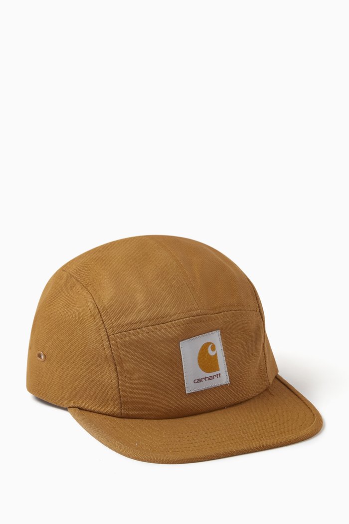 

Backley Flat Brim Cap in Cotton, Brown
