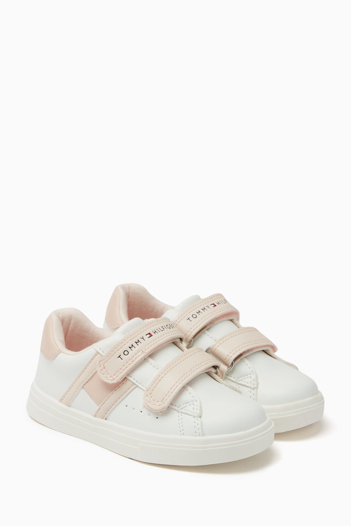 

Flag Logo Sneakers in Leather, White