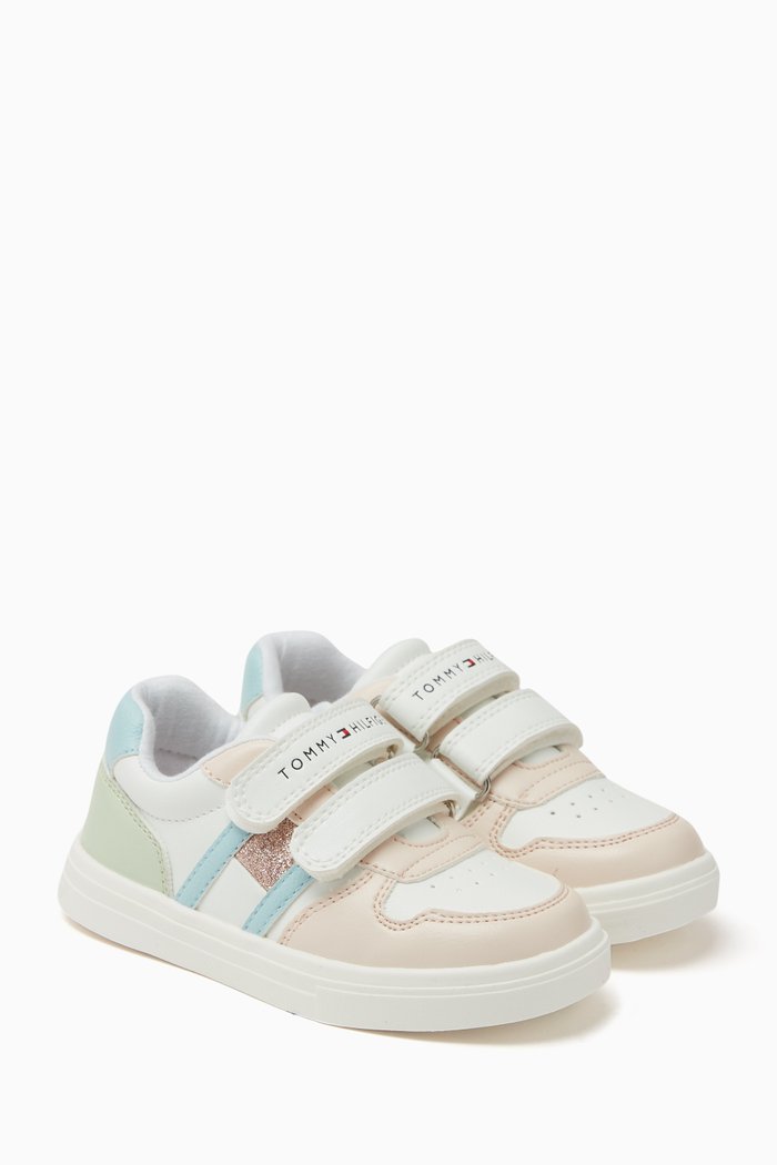 

Glitter-detail Sneakers in Leather, Multicolour