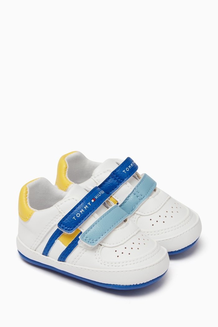 

Logo Dual Velcro Sneakers, White
