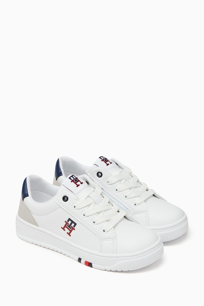

Low Cut Monogram Lace-up Sneakers, White