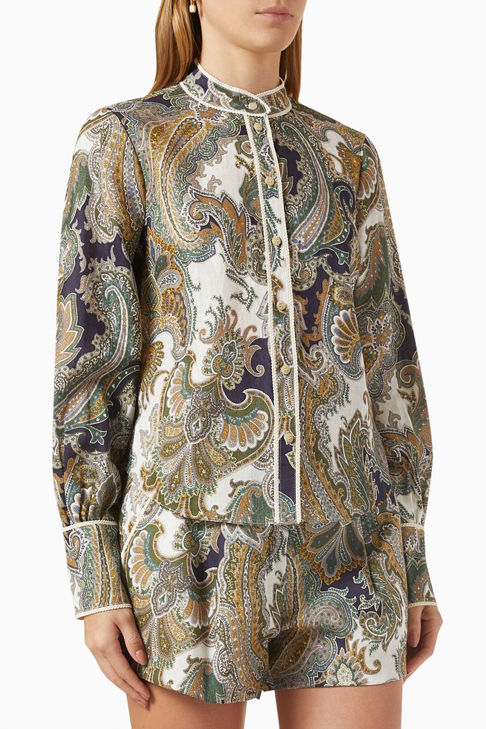 

Thorp Blouse in Linen, Green