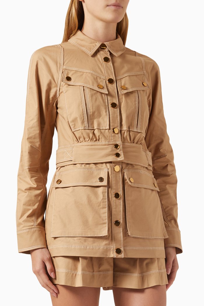 

Keswick Safari Jacket in Cotton, Neutral