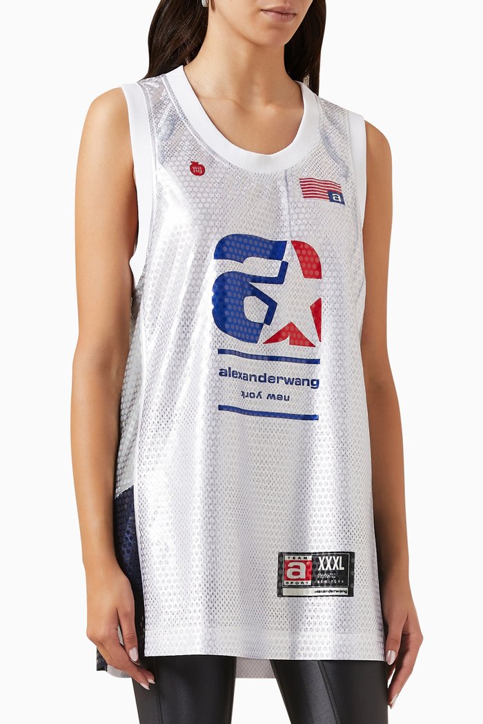 

Astar Basketball Jersey in Sequn-faille, White
