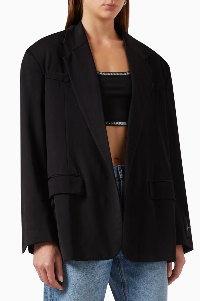 

Single-breasted Blazer in Viscose-blend, Black