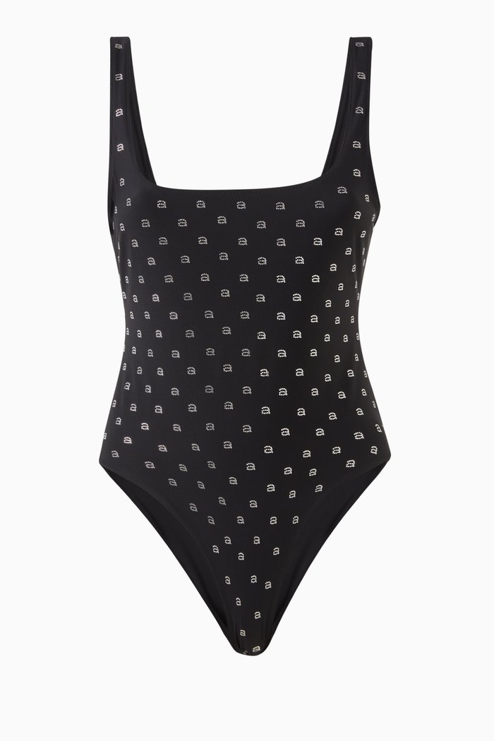 Hotfix one-piece Swimsuit in Nylon-jersey, Black