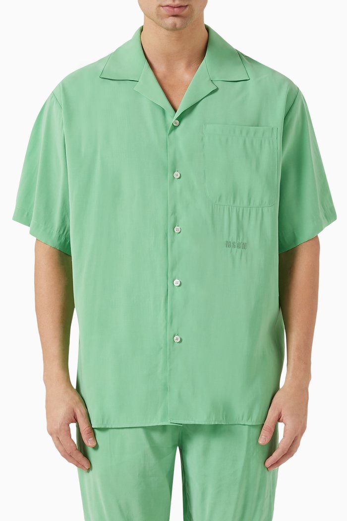 

Solid Colour Shirt in Viscose, Green
