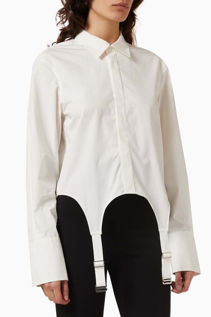 

Garter Tape Shirt in Organic Cotton, White