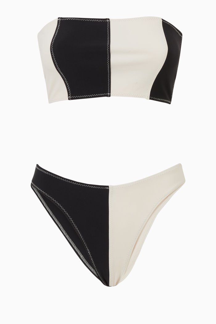 

Danielle Colour-block Bikini Set in Scuba Fabric, Neutral