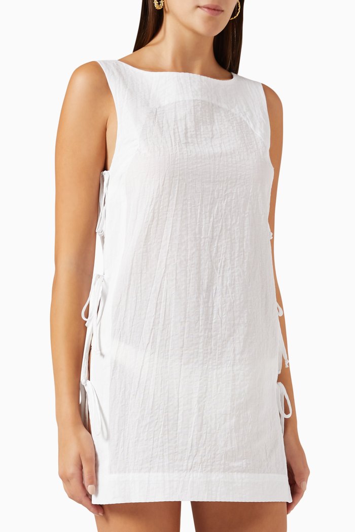 

Side-tie Cover-up Dress in Cotton, Neutral