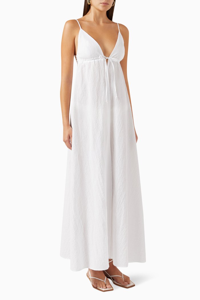 

Triangle Cover-up Maxi Dress in Cotton, Orange