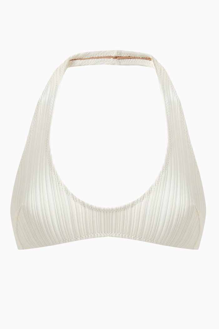 Kate Bikini Top in Rib Knit, Neutral