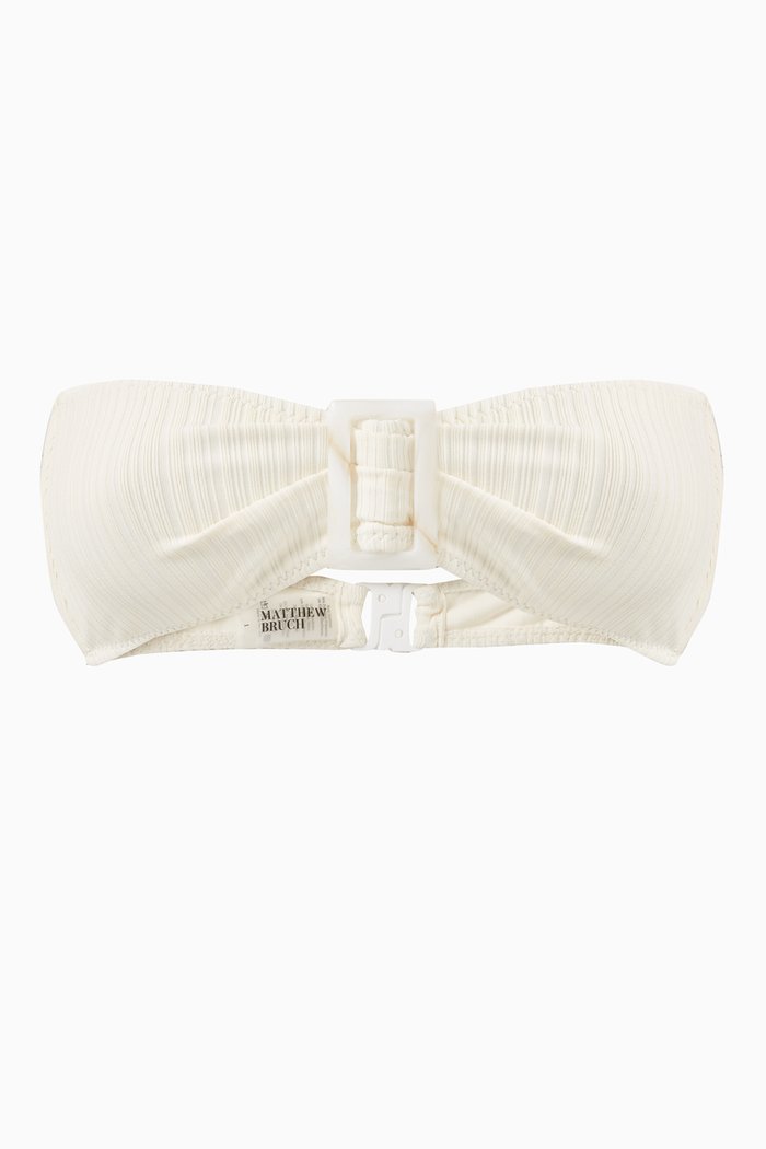

Daria Buckle Bikini Top in Rib-knit, Orange