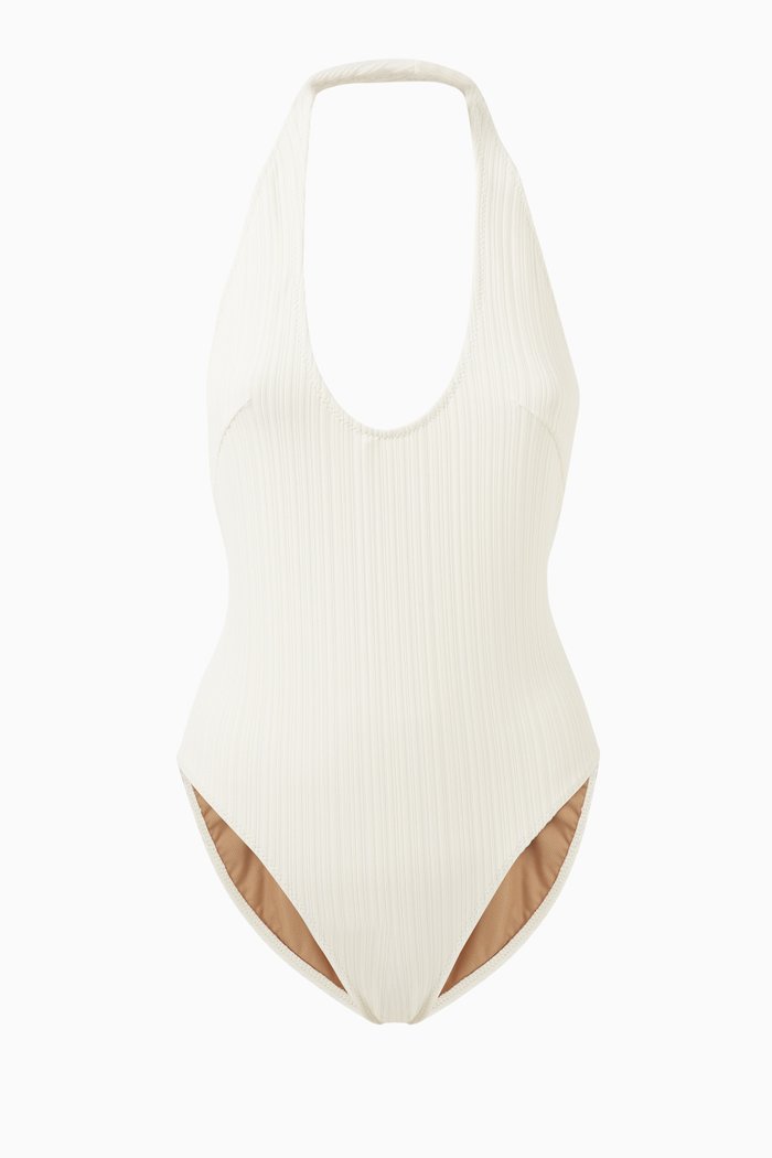 

Kathryn One-piece Swimsuit in Rib-knit, Red