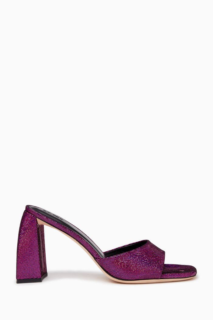 

Michele 100 Mules in Dot Leather, Purple