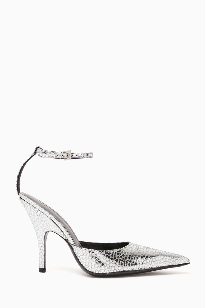 

Eliza 120 Pumps in Flagstone Leather, Silver