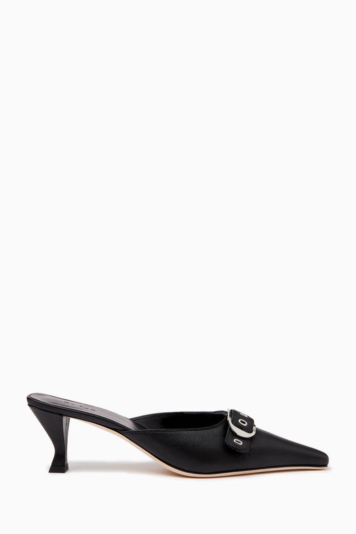 

Evelyn 65 Mules in Nappa, Black