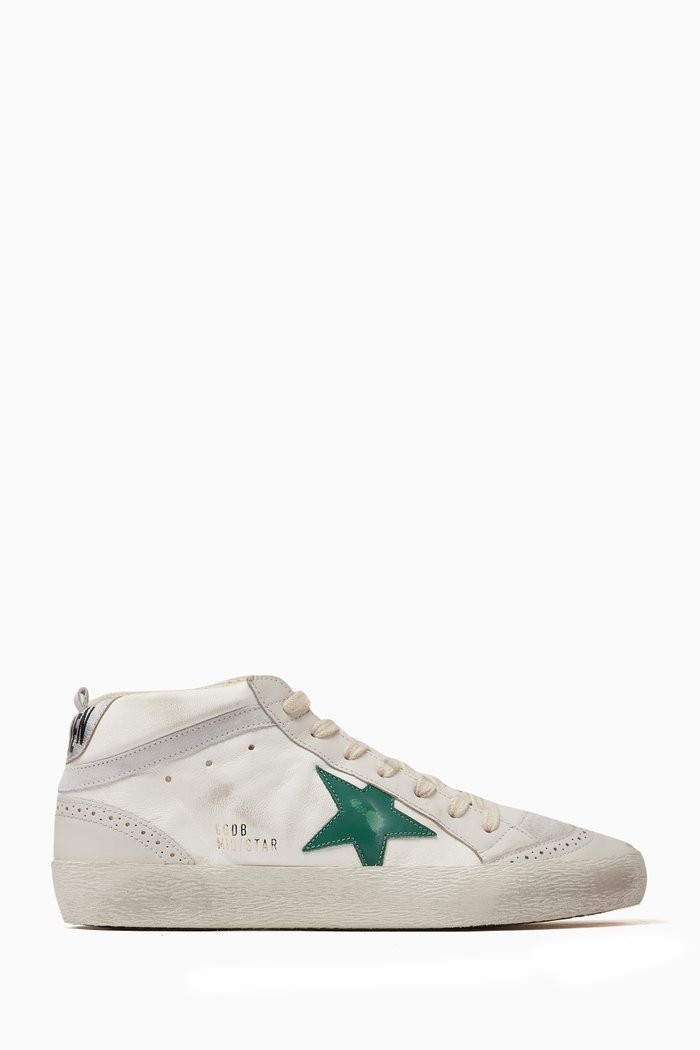 

Super-star Mid-top Sneakers in Leather, Green
