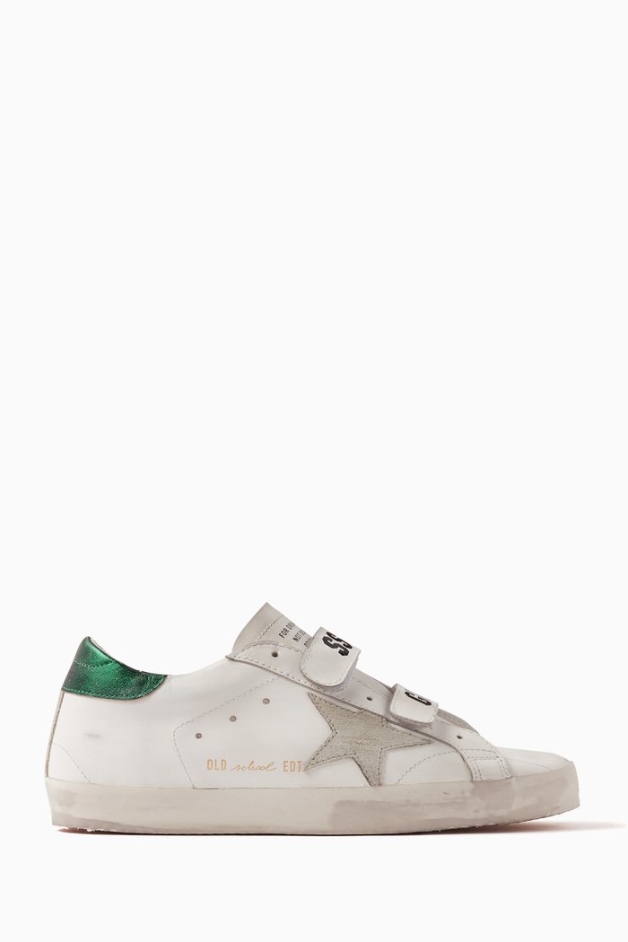 

Old School Sneakers in Vintage Leather, Green