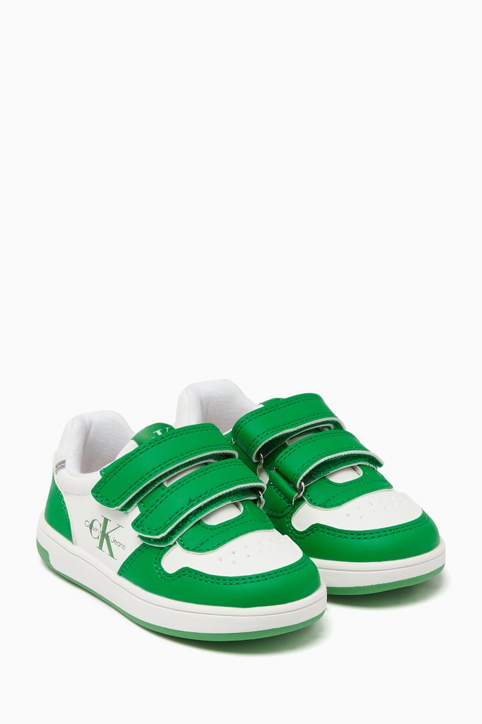 

Logo Velcro Sneakers in Leather, Green