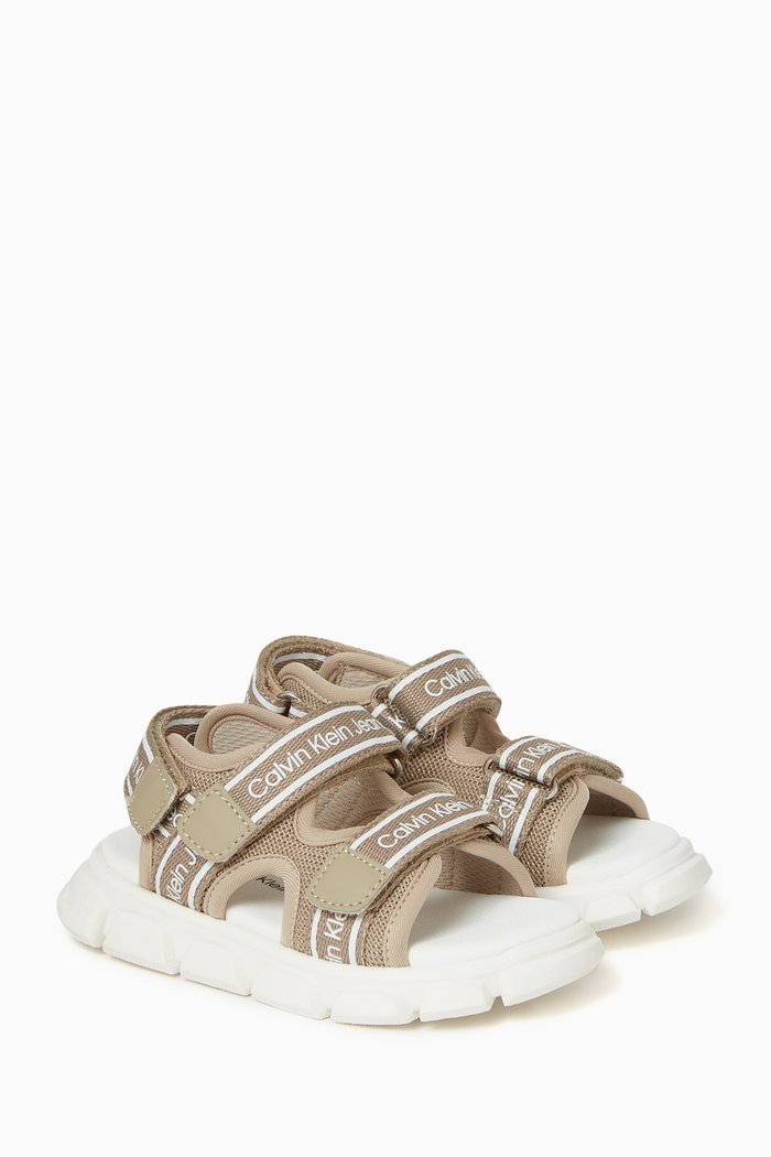 

Andy Velcro Strap Sandals in Fabric, Neutral