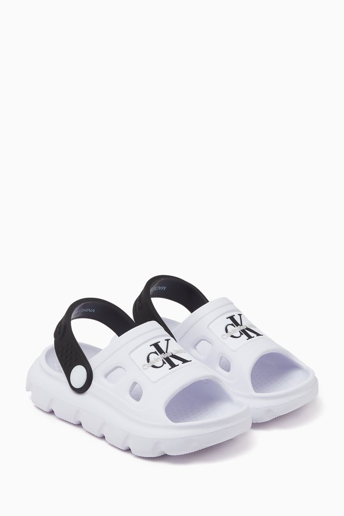 

Logo Comfy Sandals in Rubber, White