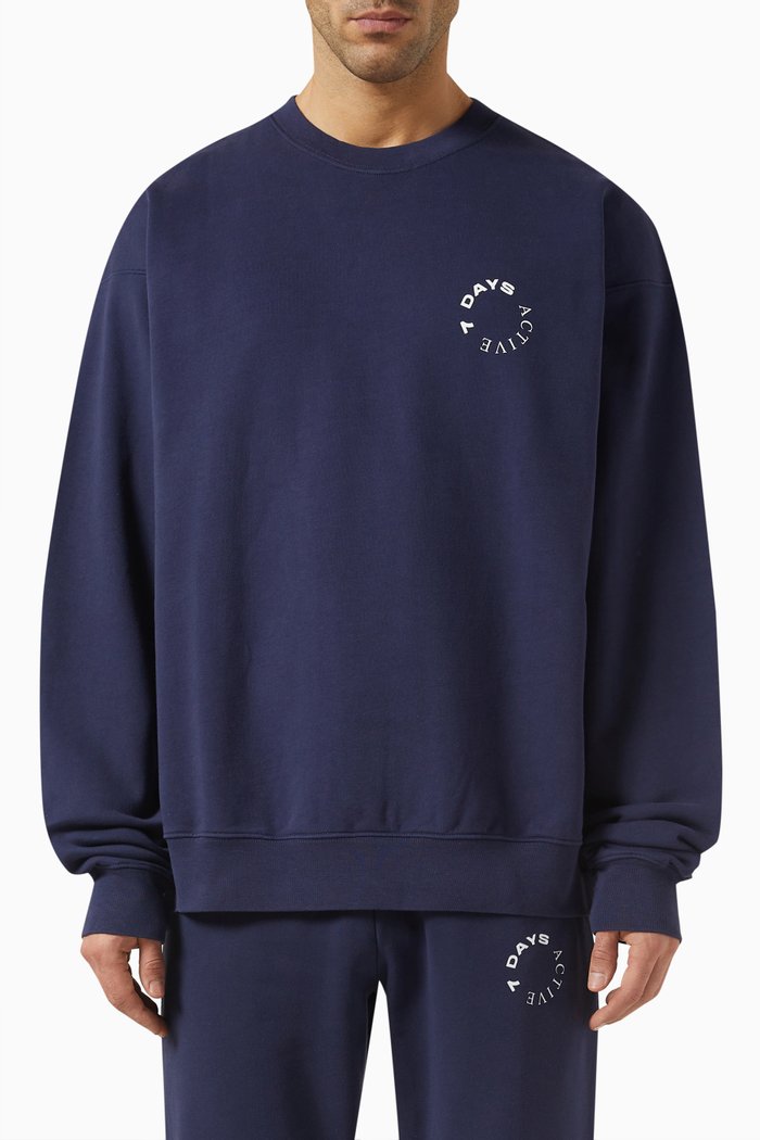 

Monday Crewneck Sweatshirt in Organic Cotton, Blue