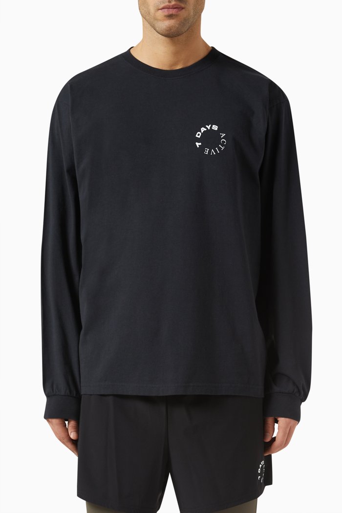 

Long-sleeve Oversized T-shirt in Organic Cotton-jersey, Black