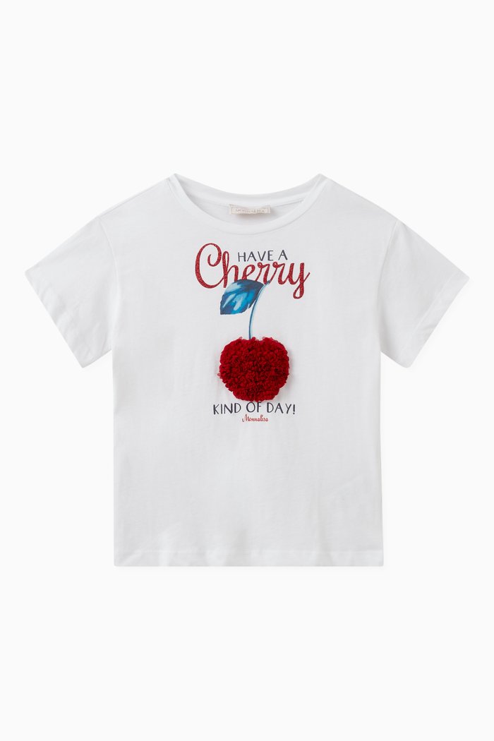 

Tulle Cherry T-shirt in Cotton, White