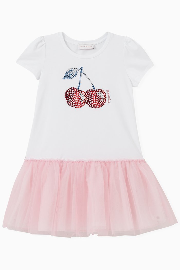 

Cherry Dress in Cotton & Tulle, Pink