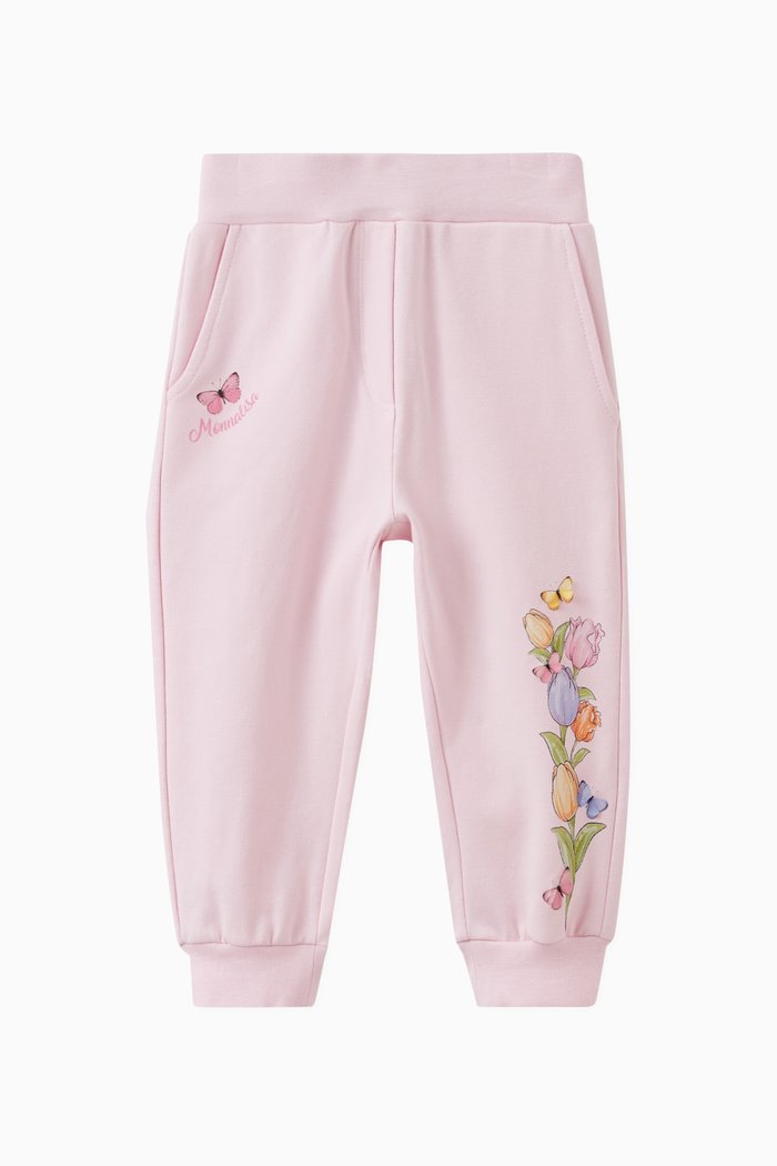 

Tulip Print Sweatpants in Cotton, Pink