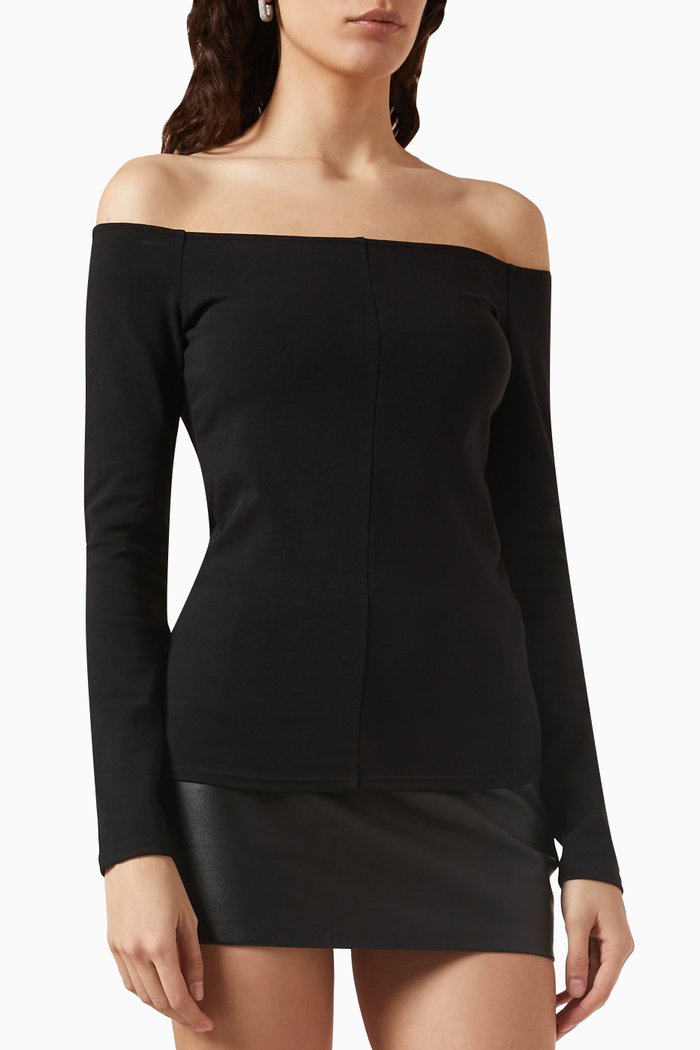 

Vela Off-shoulder Top in Jersey, Black