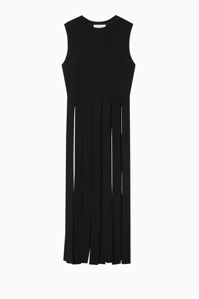 

Bottom Pleats Panelled Top, Black