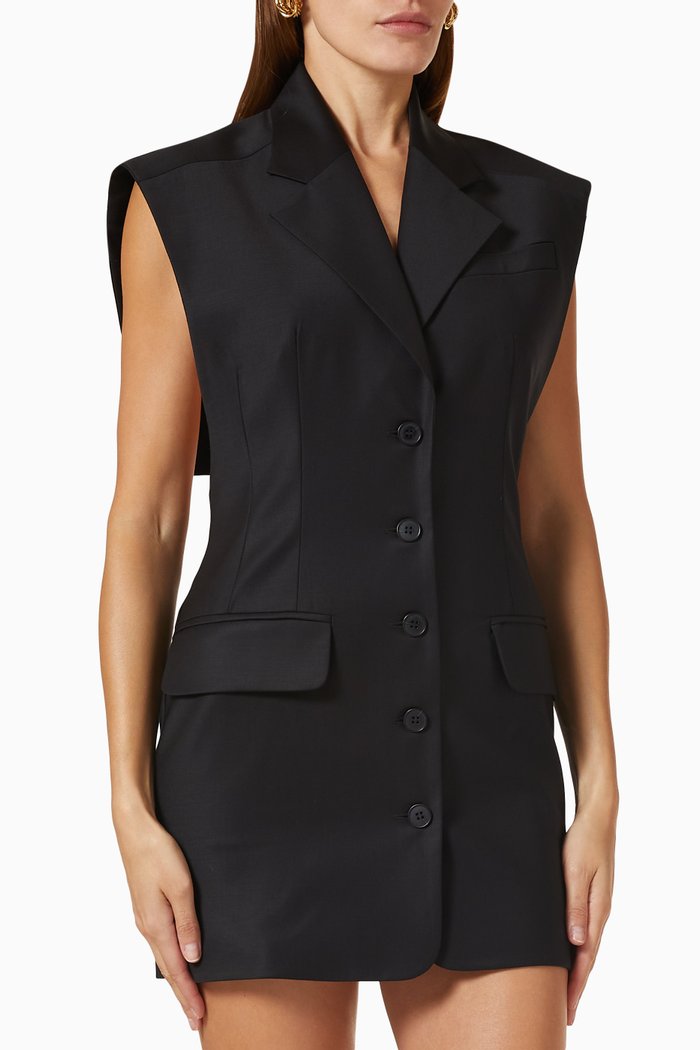 

Cape-detail Vest Mini Dress, Black