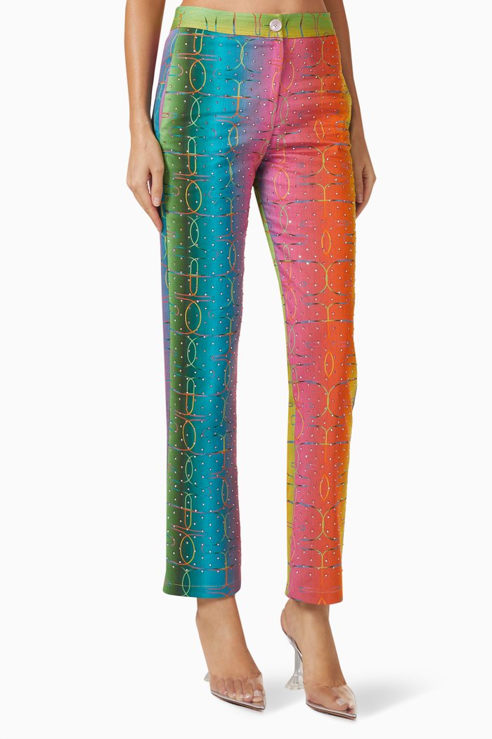

Bery Crystal Degrade Pants in Stretch-cotton, Multicolour