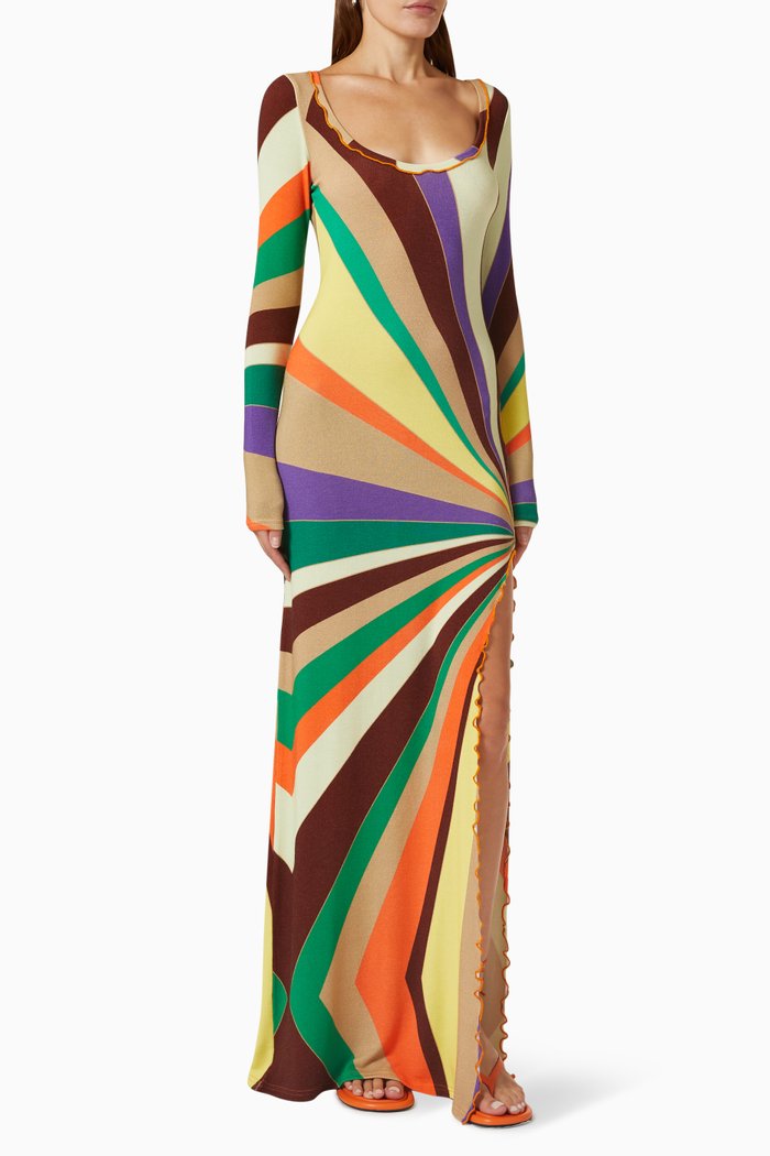 

Brook Printed Maxi Dress in Knit, Multicolour