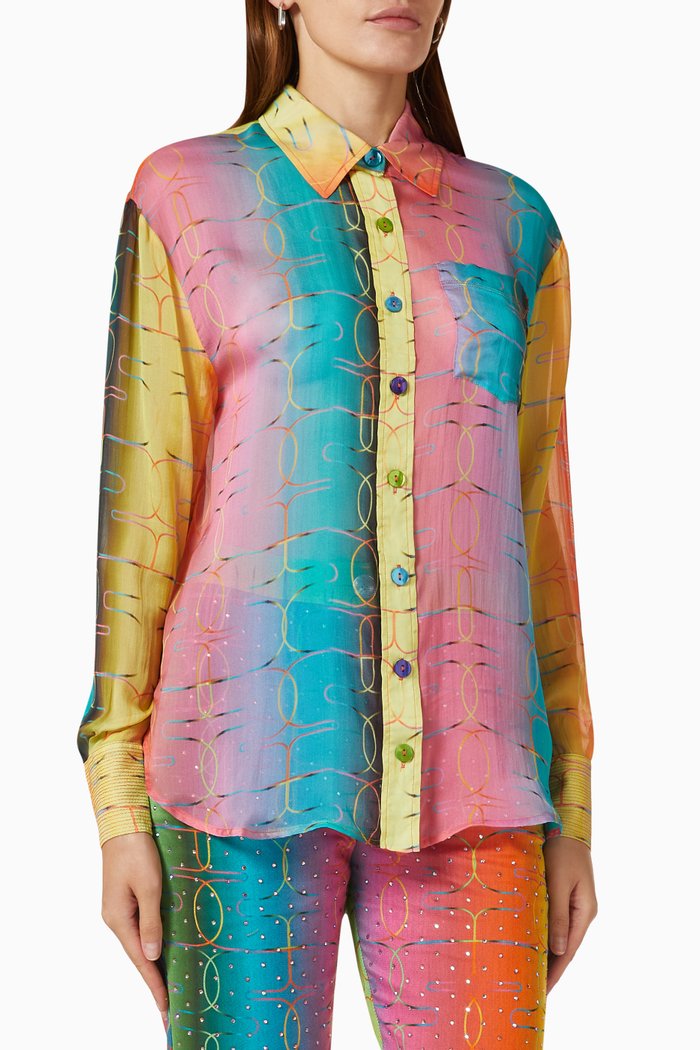 

Esme Printed Degrade Shirt in Silk, Multicolour